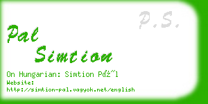pal simtion business card